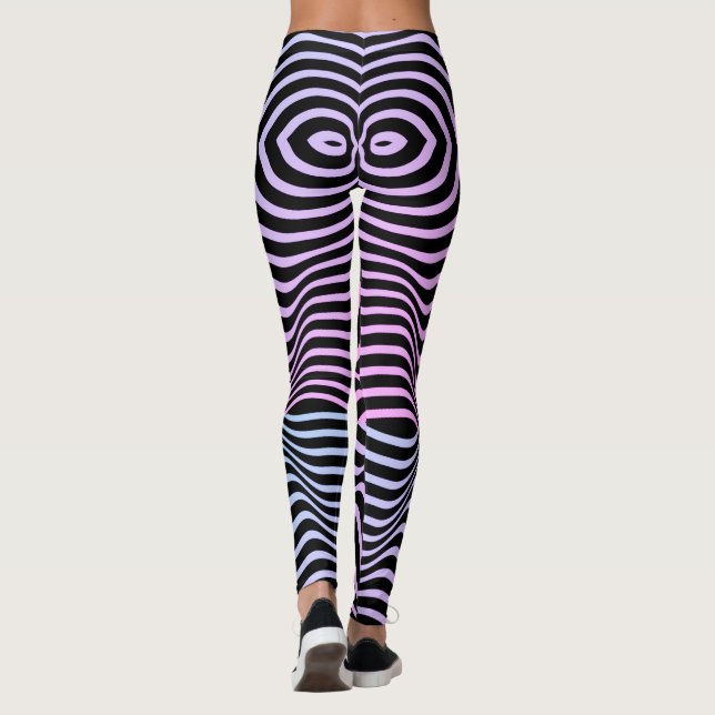 Legging Zebra Stripes - Padrões Geométricos Mulheres Leggi (Verso)