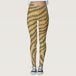 Legging Zebra strips na textura Dourada de mármore