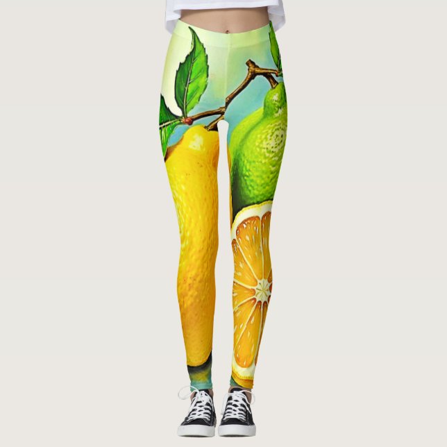 Legging Zesty Citrus Burst of Sunshine Design (Frente)