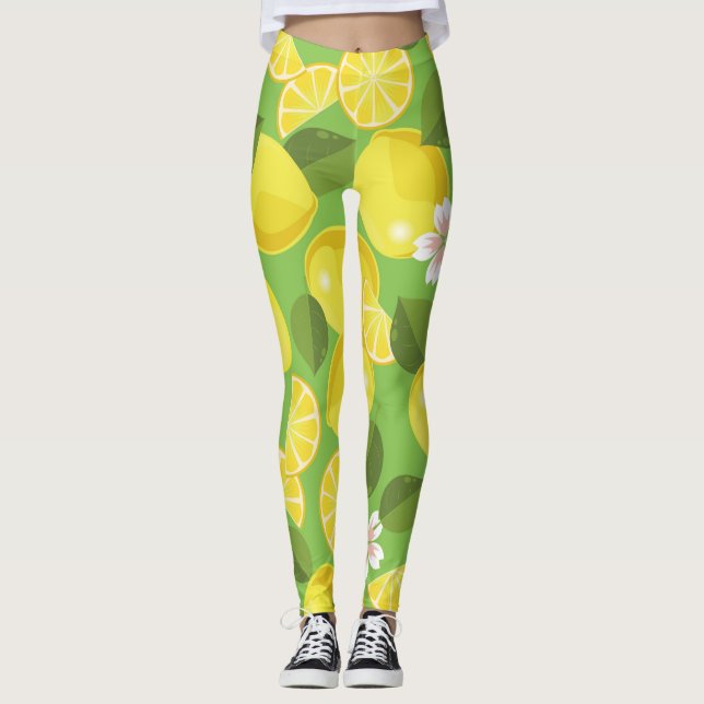 Legging Zesty Lemon: Citrus Pattern Delight (Frente)