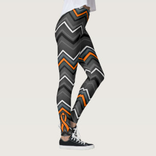 Legging Zig Zag laranja com Faixa de Opções