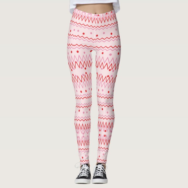 Legging Zigzag Chevron legal Rosa (Frente)