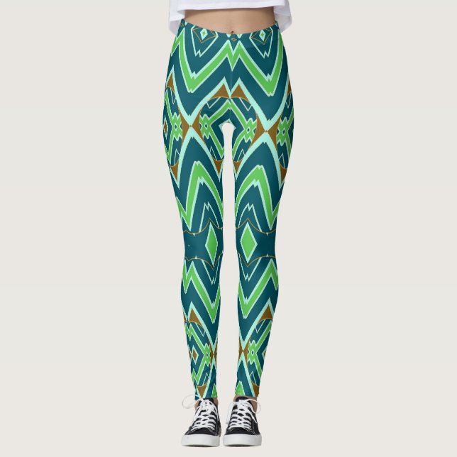 Legging Zigzag multicolorido clássico "Ratti_Creative_Arts (Frente)