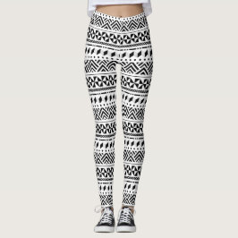 Legging Zigzag preto-e-branco ou Chios Zysta