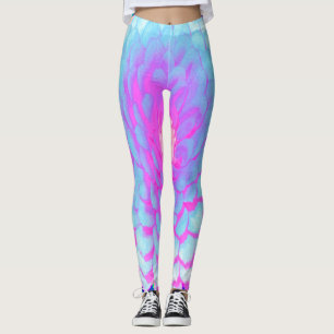 Legging Zinnia bonito Roxo e Rosa no Jardim de Verão