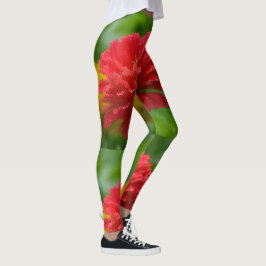 Legging Zinnias Vermelhas e Amarelas