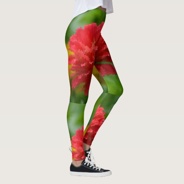Legging Zinnias Vermelhas e Amarelas (Direita)