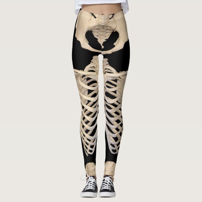 Legging Zombie Cage Skeleton assustador do Festa das Hallo (Frente)