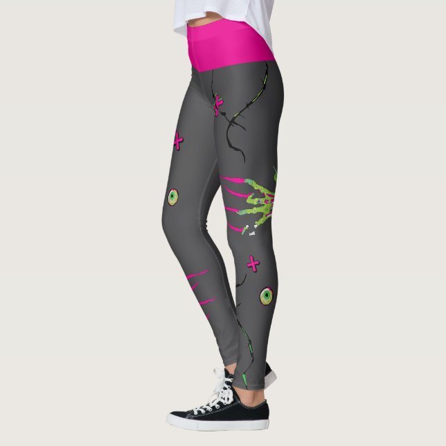 Legging Zombie Rippin' Eyeball Poppin' Funky Cute Diverte (Esquerda)