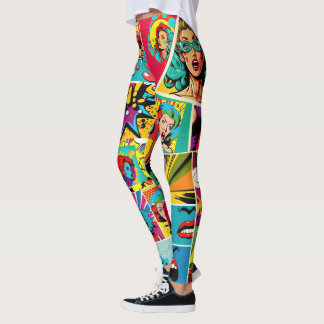 Leggings 2 de quadrinhos de arte pop