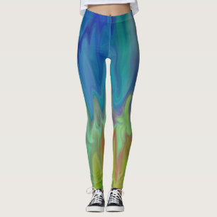 Leggings Abstratas Azuladas