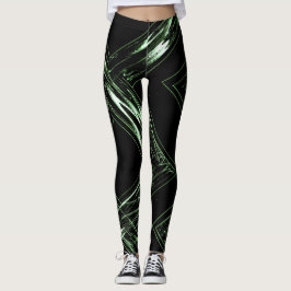 Leggings Abstratas de Verde Claro a Escuro