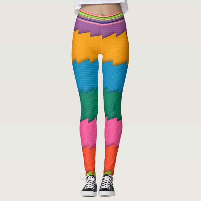 Leggings Abstratas Multi-Cor (Frente)