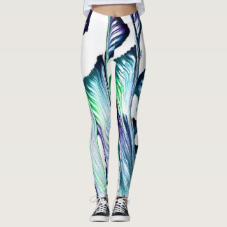 Leggings Abstratas Roxas Verdes Removedor de Dor 1