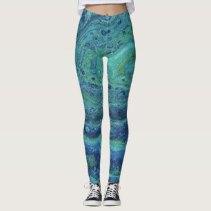 Leggings Abstratas Wabash 3 Cool Azul Verde