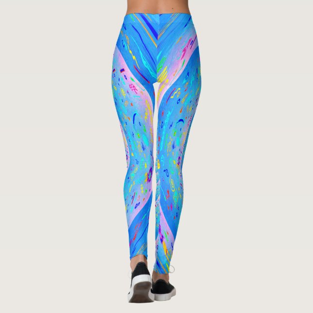 Leggings Abstrato azuis espinhais (Verso)