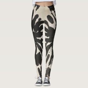 Leggings Abstrato brancas pretas modernas