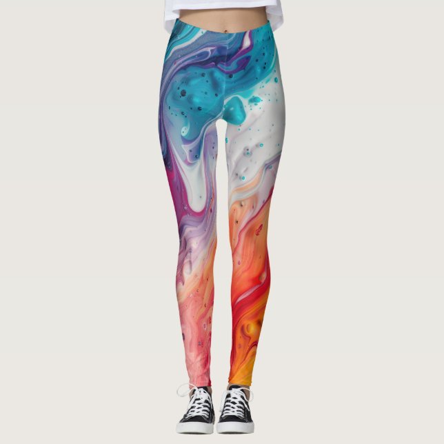 Leggings abstrato coloridas (Frente)