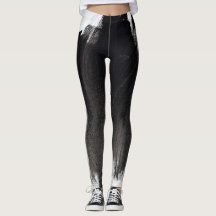 Leggings Abstrato de abertura em preto-e-branco