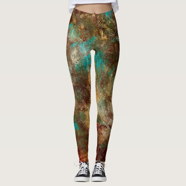 Leggings Abstrato de cobre (Frente)