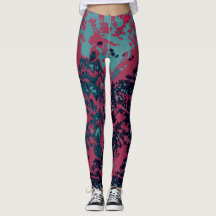 leggings abstrato do camo, cor-de-rosa e lacrimeja