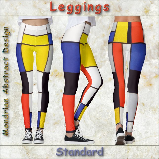 LEGGINGS - Abstrato mondriano de cores primárias (Criador carregado)
