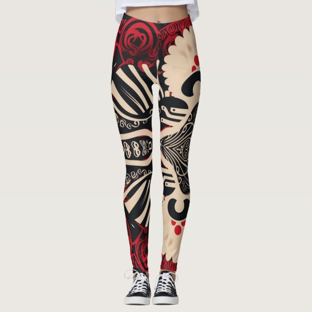 Leggings Abstrato tradicionais bonitas (Frente)