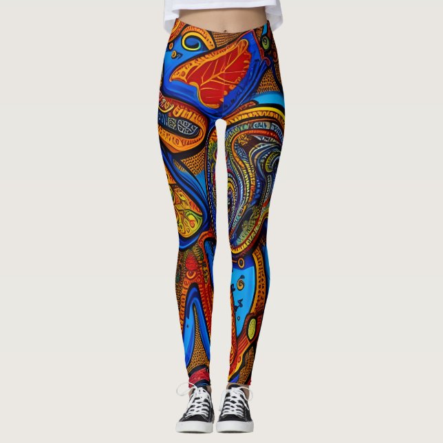 Leggings abstrato tradicionais bonitas (Frente)