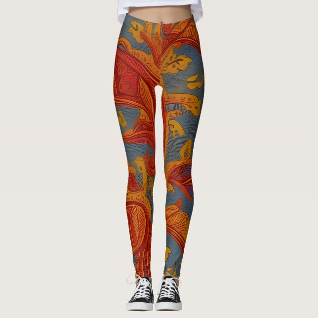 Leggings abstrato tradicionais bonitas (Frente)