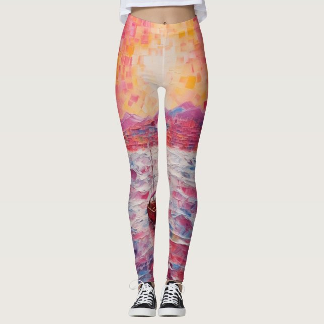 Leggings abstrato tradicionais bonitas (Frente)