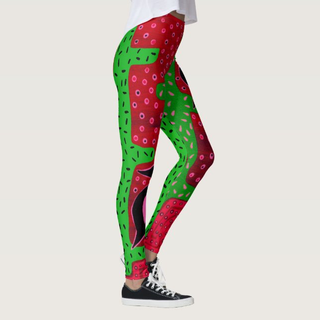 Leggings Aeróbicos de Pássaros de Cacto Saguaro do (Direita)