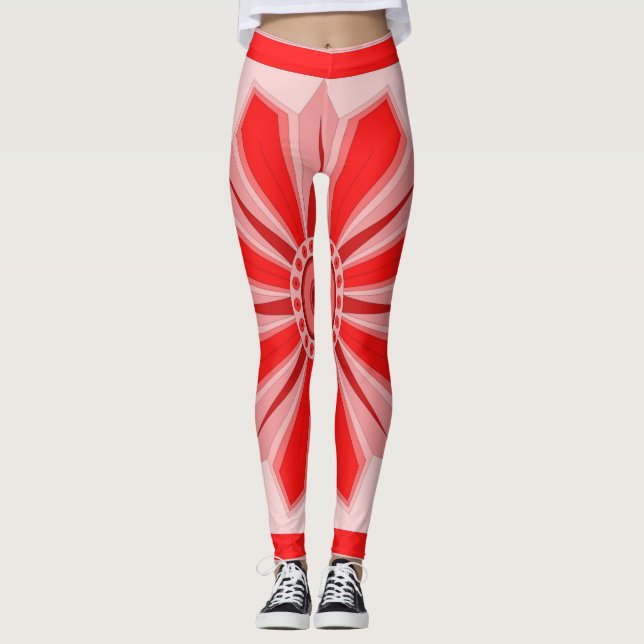 Leggings All-Over-Impressão com arte vermelha (Frente)