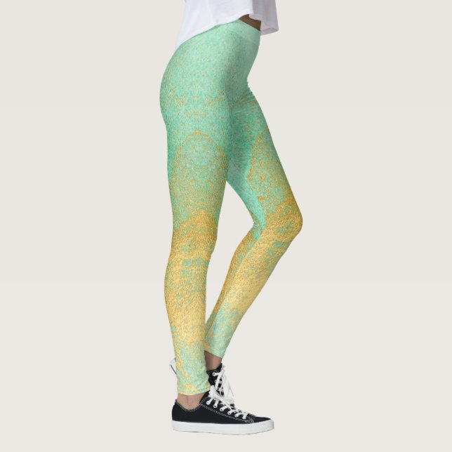Leggings All-Over-Impressão de ouro pastel macio (Direita)