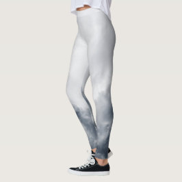 Leggings All-Over-Impressão Nuvens Negras e Cinzas