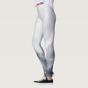 Leggings All-Over-Impressão Nuvens Negras e Cinzas
