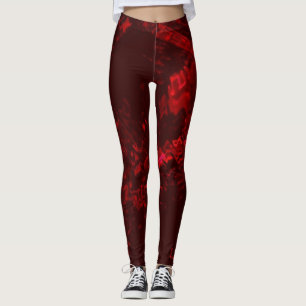 Leggings All-Over-Impressão, Rosa-Vermelho