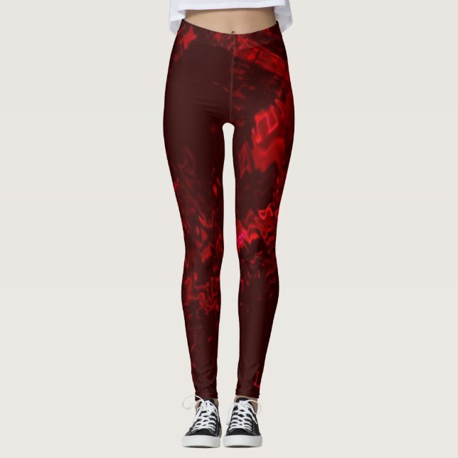 Leggings All-Over-Impressão, Rosa-Vermelho (Frente)