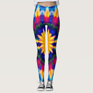 Leggings All-Over-Impressão Tie-Dye Retro