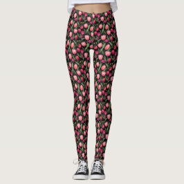 Leggings All-Over-Impressão Tulip Floral Rosa e Ve