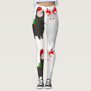 leggings alpacas de renas de natal
