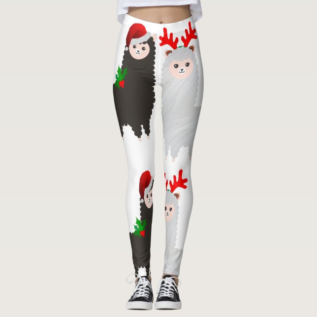 leggings alpacas de renas de natal (Frente)