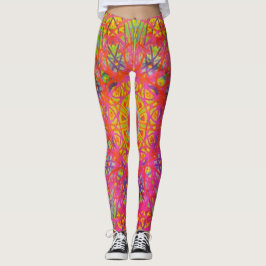 Leggings Amarelas e Púrpuras do Mandala Digital