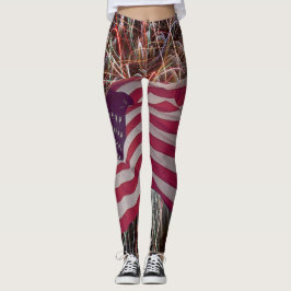 Leggings American Flag e Fireworks