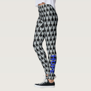Leggings Anjos de Fita de Consciência Azul e Pret