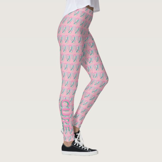 Leggings Anjos de Fita e Sensibilização Rosa e Tea (Direita)