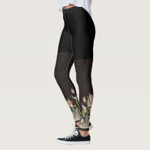 Leggings antigas de bordados