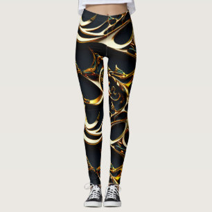 Leggings árabes negras e Douradas