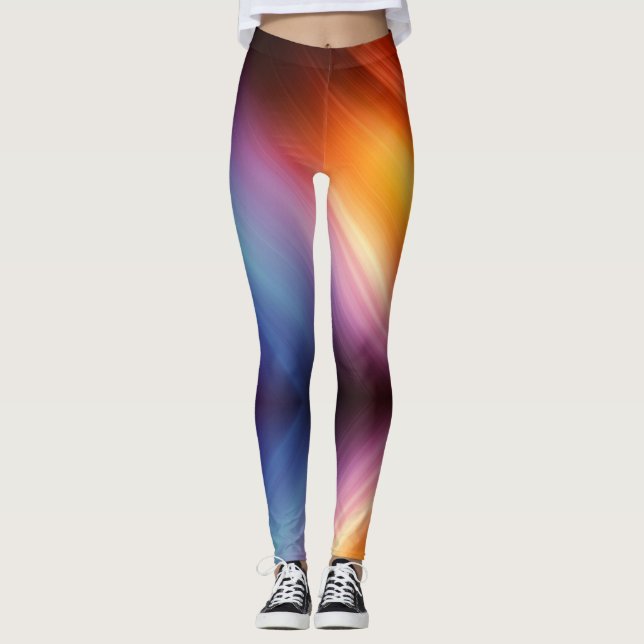 Leggings - arco-íris de cor (Frente)