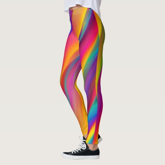 Leggings arco-íris neon multicoloridas (Esquerda)