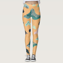 Leggings Artísticas de Blisas do Oceano - Na moda 